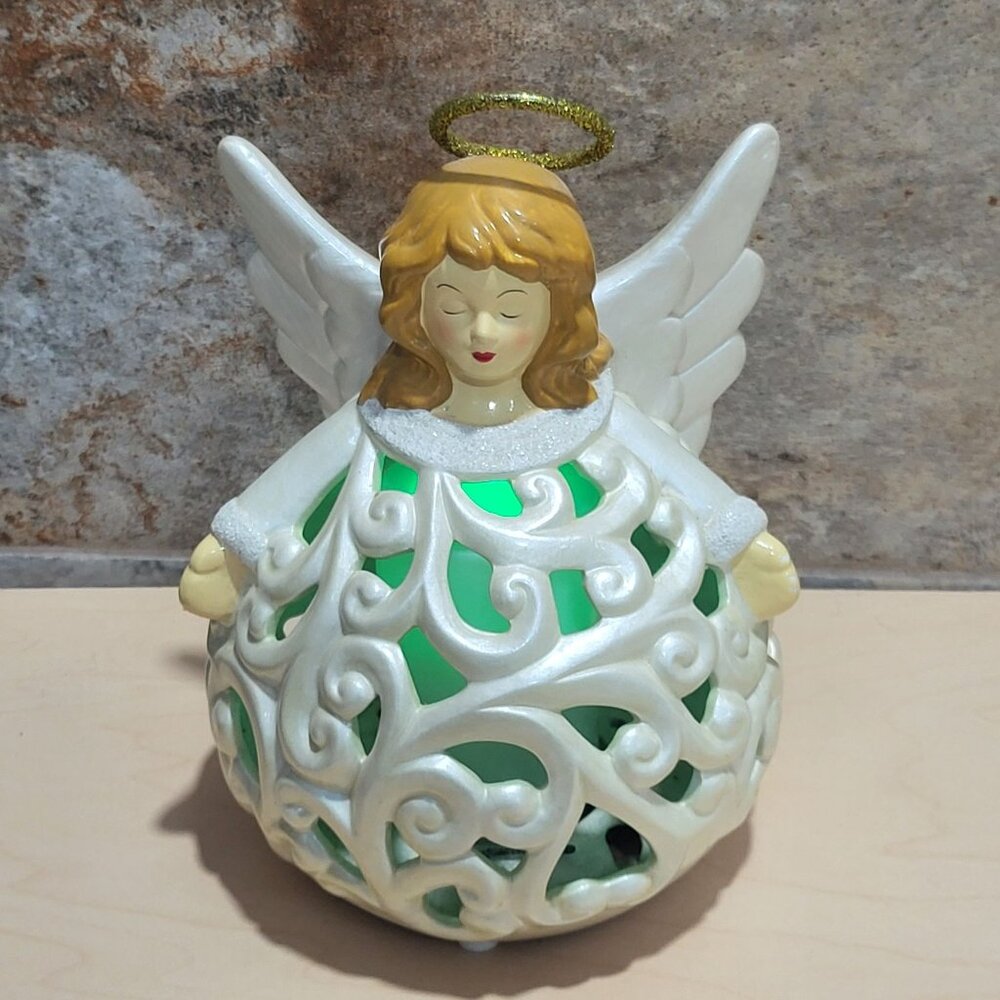 Angel Luminary Flameless LED Light Candle Changes Colors Christmas Decor Figurin